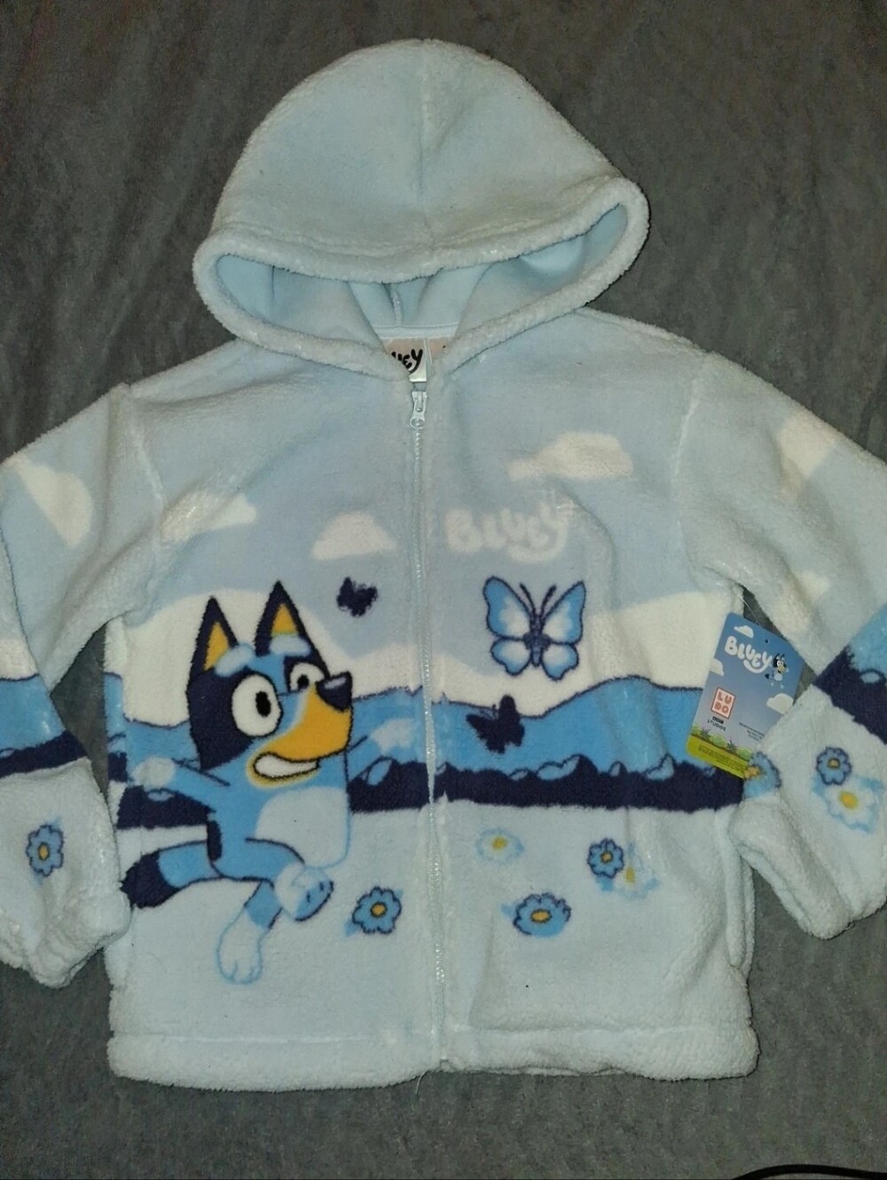 Bluey Light Blue Fleece Hooded Jacket for Kids - Light Blue